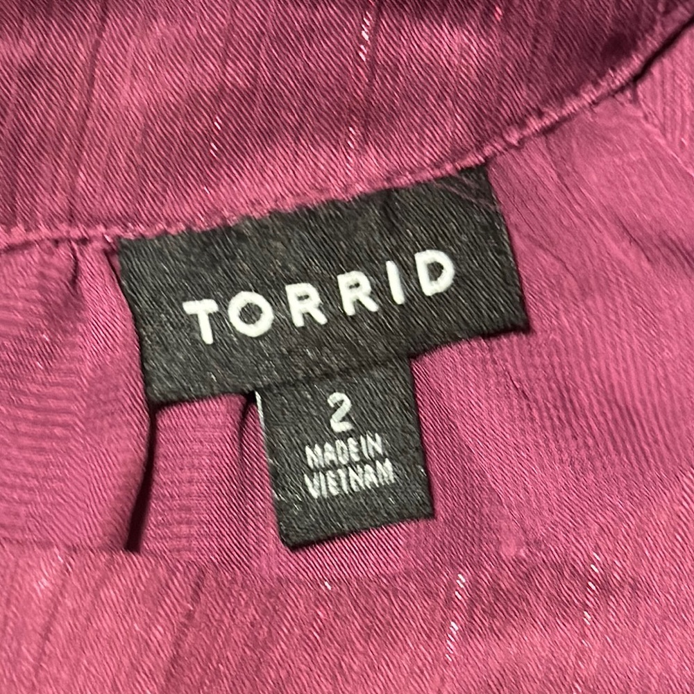 torrid Wine Bow-Halter Sheer Tank - Picture 2 of 8